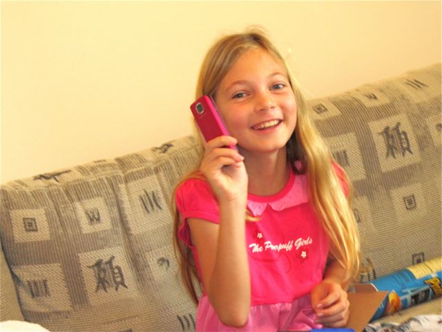 tween and her new pink phone for christmas tween and her new pink phone for christmas