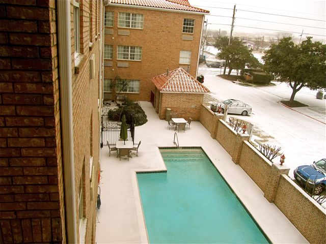 snow in Dallas at the pool snow in Dallas at the pool