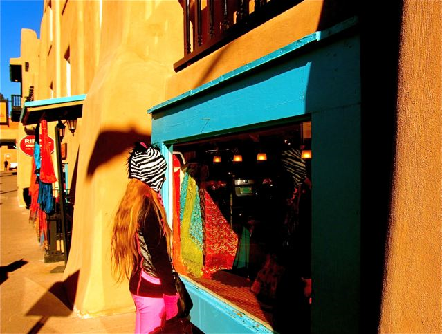 travel teen Mozart loving window shopping in Santa Fe travel teen Mozart loving window shopping in Santa Fe