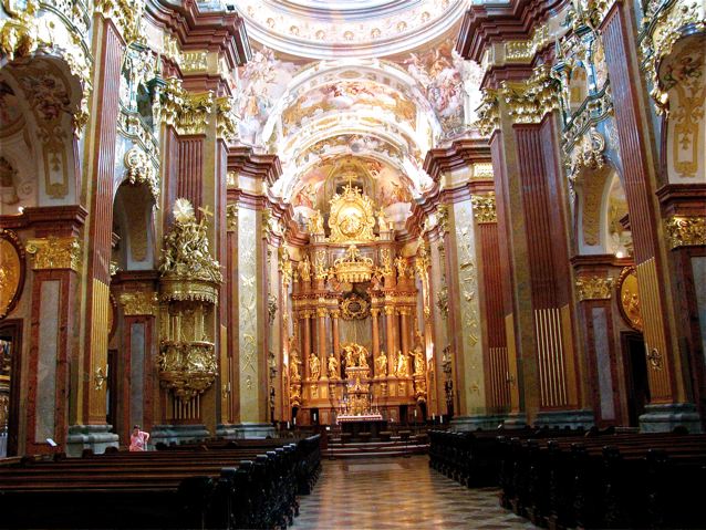 Stift Melk ( Melk Abbey) in Austria beautiful church inside Stift Melk ( Melk Abbey) in Austria beautiful church inside