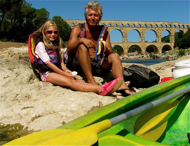 Pont du Gard park Provence France world heritage site family picnic Pont du Gard park Provence France world heritage site family picnic
