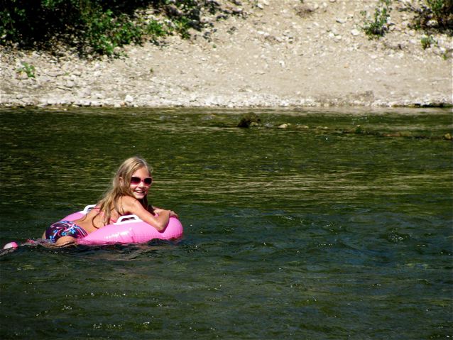 swimming, tubing Pont du Gard park Provence France world heritage site swimming, tubing Pont du Gard park Provence France world heritage site