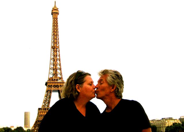 kissing at the eiffel tower on our 19th wedding anniversary kissing at the eiffel tower on our 19th wedding anniversary