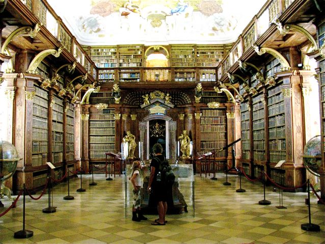 Stift Melk ( Melk Abbey) in Austria famous library Stift Melk ( Melk Abbey) in Austria famous library