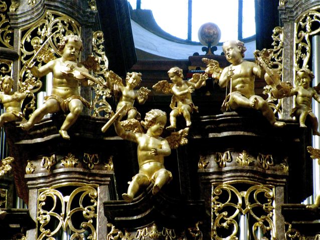golden angels Stift Melk ( Melk Abbey) in Austria beautiful church golden angels Stift Melk ( Melk Abbey) in Austria beautiful church