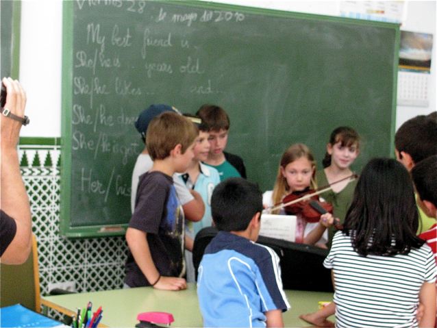 playing violin for classmates playing violin for classmates