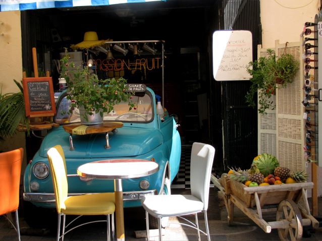 Creperie Bretton in Collioure, France, cute car decoration, travel France Creperie Bretton in Collioure, France, cute car decoration, travel France
