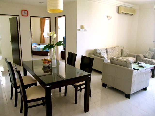 dining room and distant bedrooms in Penang home dining room and distant bedrooms in Penang home
