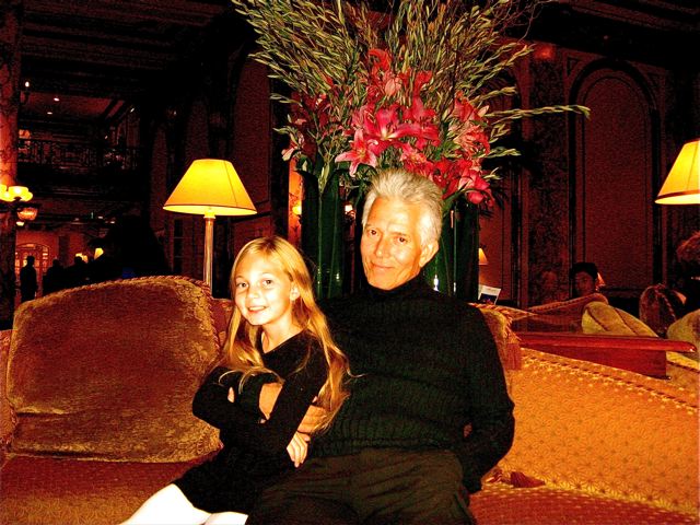 Dad and his girl in lobby of Fairmont San Francisco Dad and his girl in lobby of Fairmont San Francisco