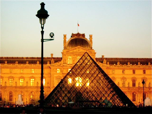 Family Travel Paris, France:  Louvre Sunset Photo
