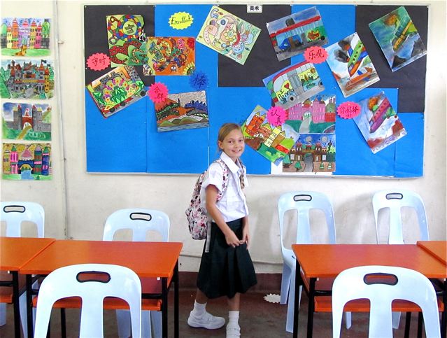 Mozart in her Mandarin School classroom in Malaysia Mozart in her Mandarin School classroom in Malaysia