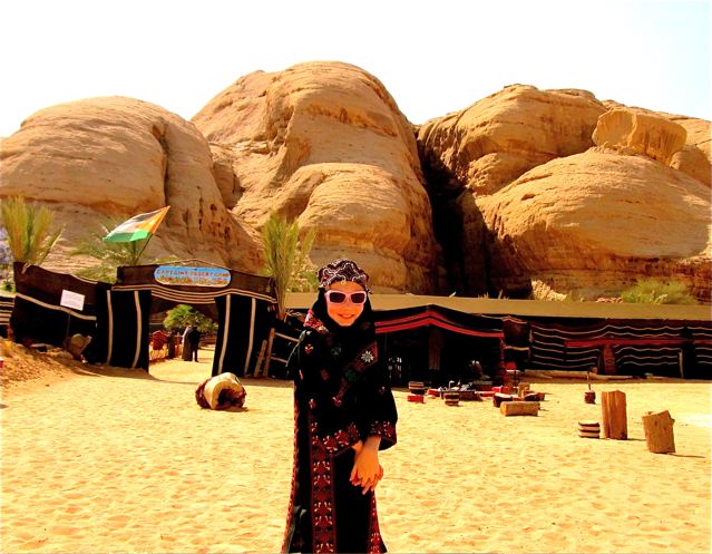 Our Bedouin at Wadi Rum in tradional clothes and sunglasses Our Bedouin at Wadi Rum in tradional clothes and sunglasses