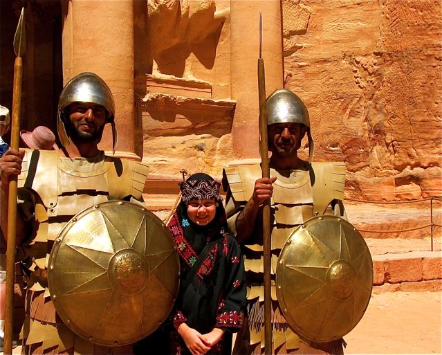 meeting guards and kid at Petra meeting guards and kid at Petra