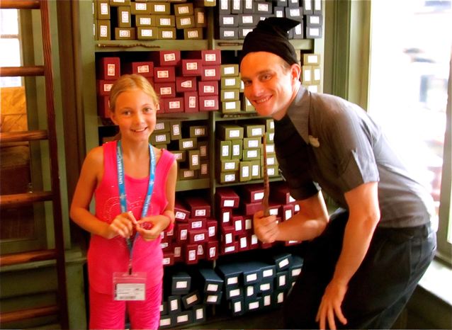 picking out my wand at Wizarding World of Harry Potter