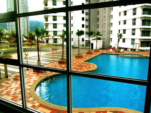 Our rental condo pool and play area in Penang Our rental condo pool and play area in Penang