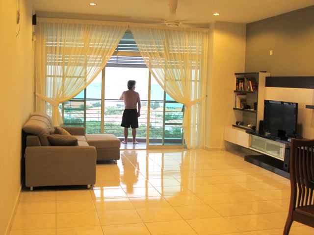 Enjoying the peaceful sea views in our new rental apartment in Penang Enjoying the peaceful sea views in our new rental apartment in Penang