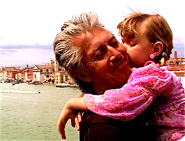happy Father's Day! Daddy getting a kiss in Venice happy Father's Day! Daddy getting a kiss in Venice