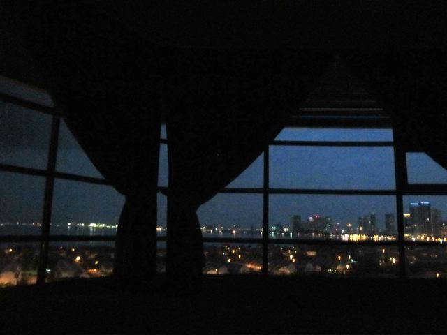 Love the enticing Penang night time views from our bed Love the enticing Penang night time views from our bed