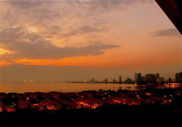 sunset in Penang peek from our bedroom sunset in Penang peek from our bedroom