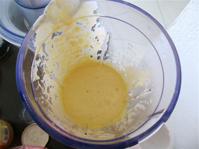 Smoothie with fresh coconut milk, kefir, raw eggs and banana