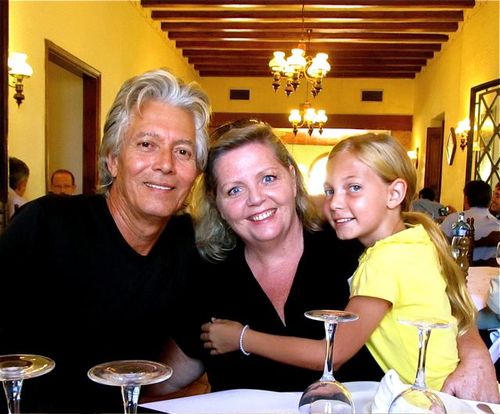 Happy around-the-world traveling family Happy around-the-world traveling family