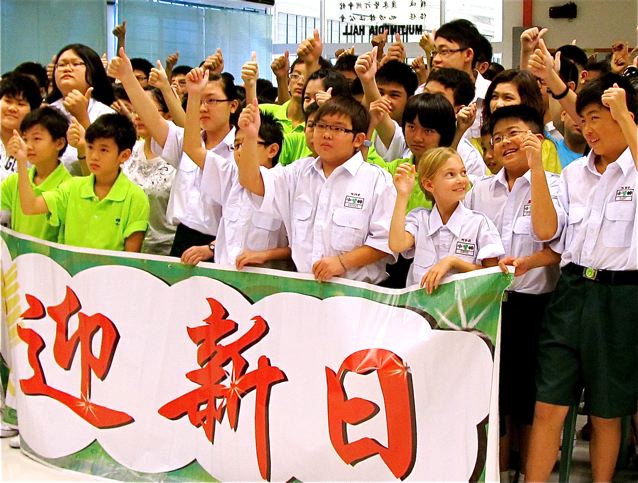 Only American in a Chinese school in Asia Only American in a Chinese school in Asia