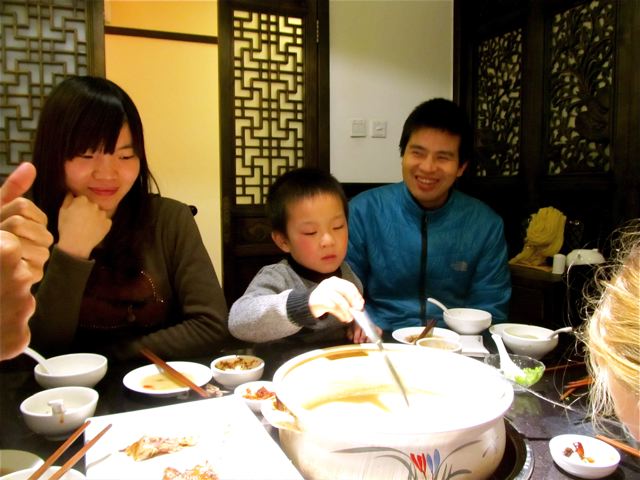 Hot pot meal Beijing with Emma, Andrew and his Dad Hot pot meal Beijing with Emma, Andrew and his Dad