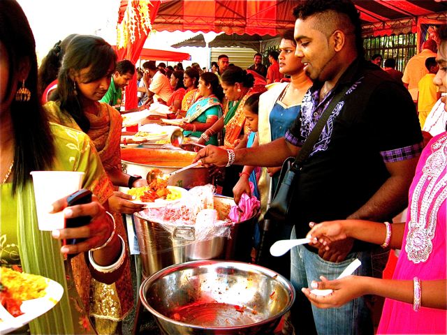 colorful festival clothes and food line colorful festival clothes and food line