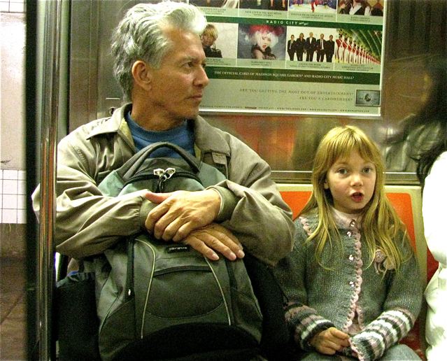 Dad and Daughter taking the train Dad and Daughter taking the train