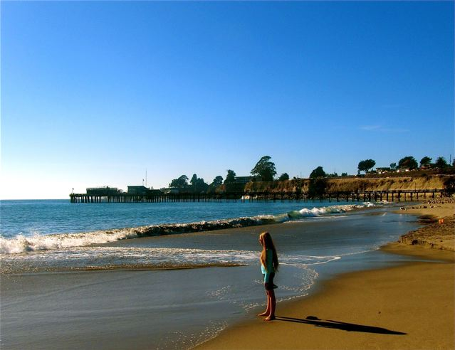 Beautiful California winter beach 