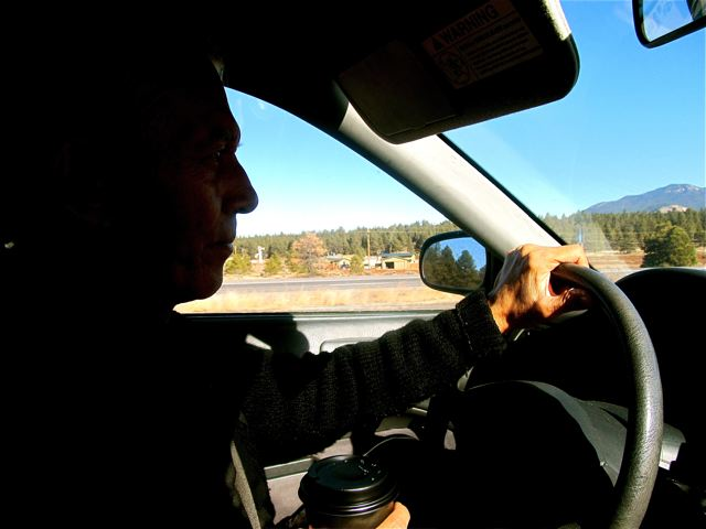 Best road trip driver with coffee in hand