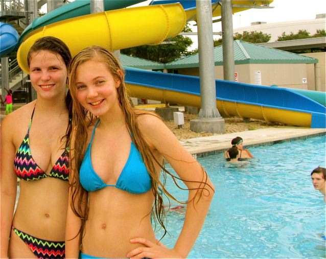 teen BFF's summer splash at the pool