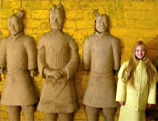 Mozart, travel tween, learning about Terra Cotta Army in Xi'an China - middle school meanderings