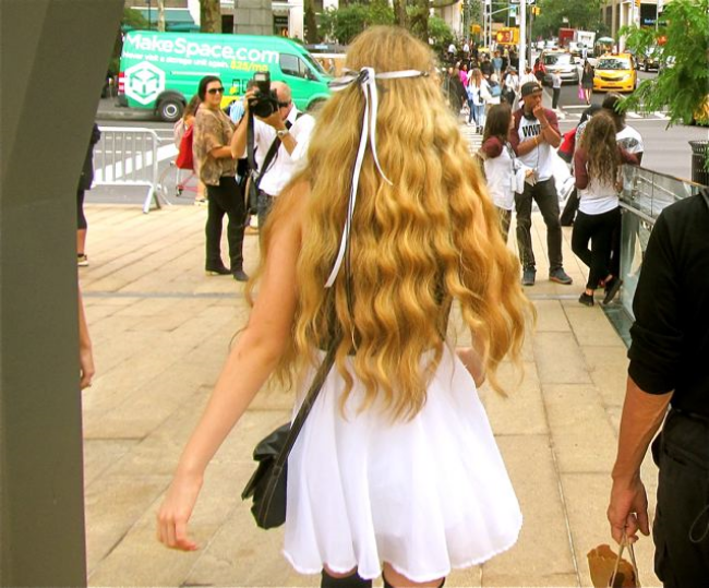 Teen singer Mozart being photographed as she leaves New York Fashion Week at Lincoln Center...beautiful, natural, blond hair Teen singer Mozart being photographed as she leaves New York Fashion Week at Lincoln Center...beautiful, natural, blond hair