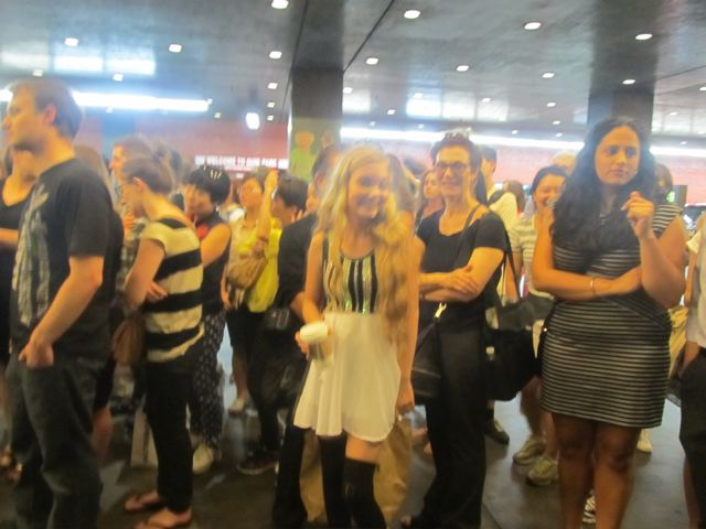 Mozart in the crowd at Wicked waiting Mozart in the crowd at Wicked waiting