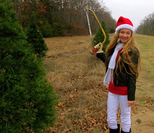 Chopping down your own Christmas tree with a teen Chopping down your own Christmas tree with a teen