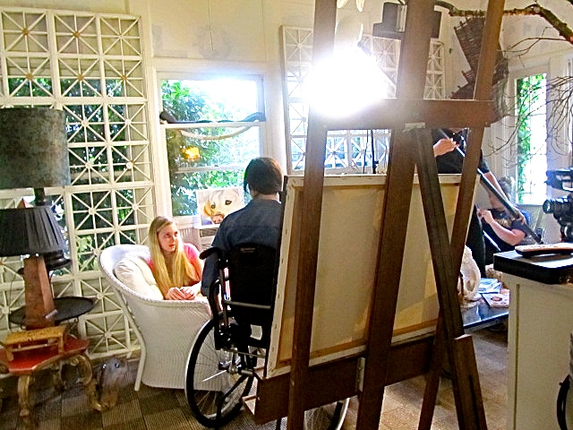 Mozart on location set filming "Rose". Mozart Dee Won Best Actress Award for the Film "Rose"!!