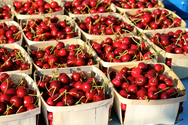 Cherries at Best Provence Farmers' Market - Coustellet in the Luberon Cherries at Best Provence Farmers' Market - Coustellet in the Luberon