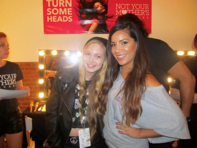 travel teen and singer Mozart backstage at New York Fashion Week with NYMBrand lead stylist Michele travel teen and singer Mozart backstage at New York Fashion Week with NYMBrand lead stylist Michele