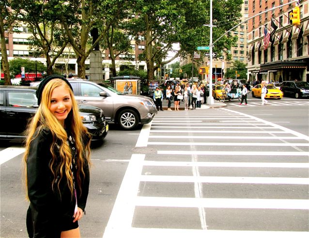 Travel teen and singer Mozart stopping traffic in New York City Travel teen and singer Mozart stopping traffic in New York City