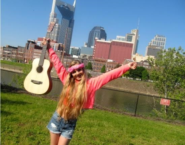 Road Trip Across USA - singer Mozart in Nashville with her Martin guitar