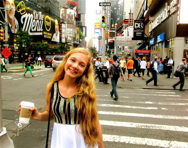 Teen singer Mozart in Times Square NYC Teen singer Mozart in Times Square NYC