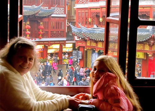 American blond kid learning Mandarin in Asia American blond kid learning Mandarin in Asia
