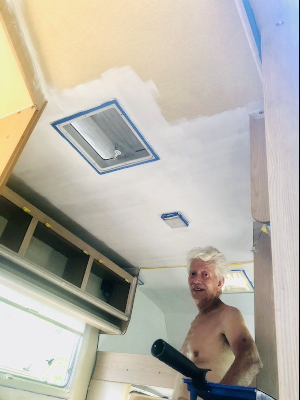 DIY Camper Van Renovation on a Budget - Painting Interior! painting camper ceiling DIY Camper Van Renovation on a Budget - Painting Interior! painting camper ceiling