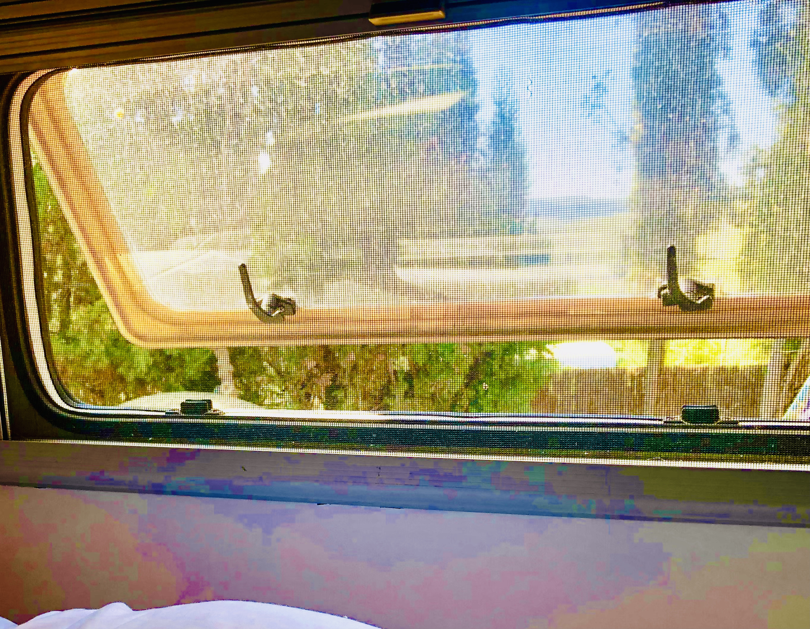 Camping Spain - Simple Pleasures view out my camper van window Camping Spain - Simple Pleasures view out my camper van window