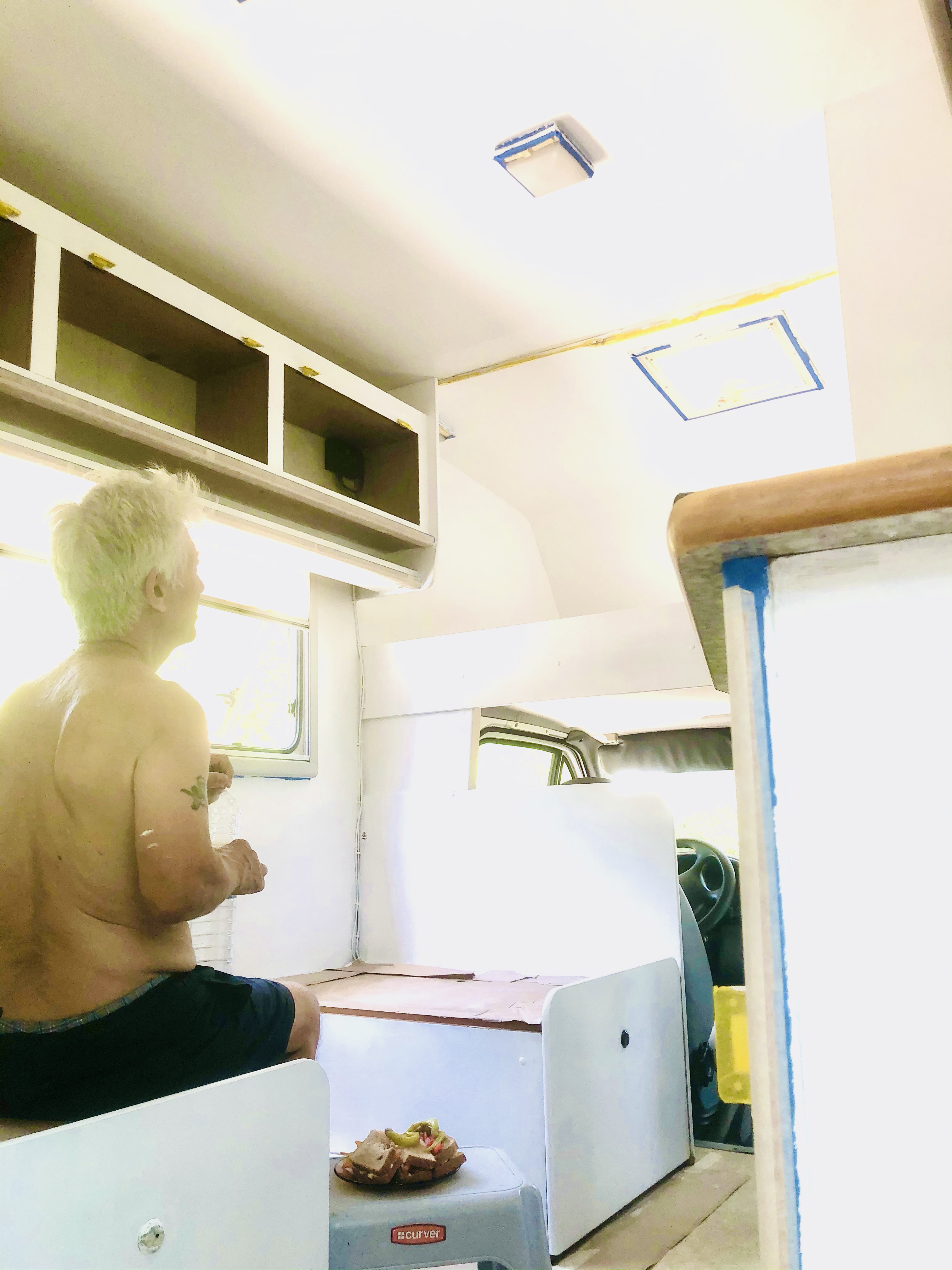 DIY Camper Van Renovation on a Budget - Painting Interior! white on white inside rv DIY Camper Van Renovation on a Budget - Painting Interior! white on white inside rv