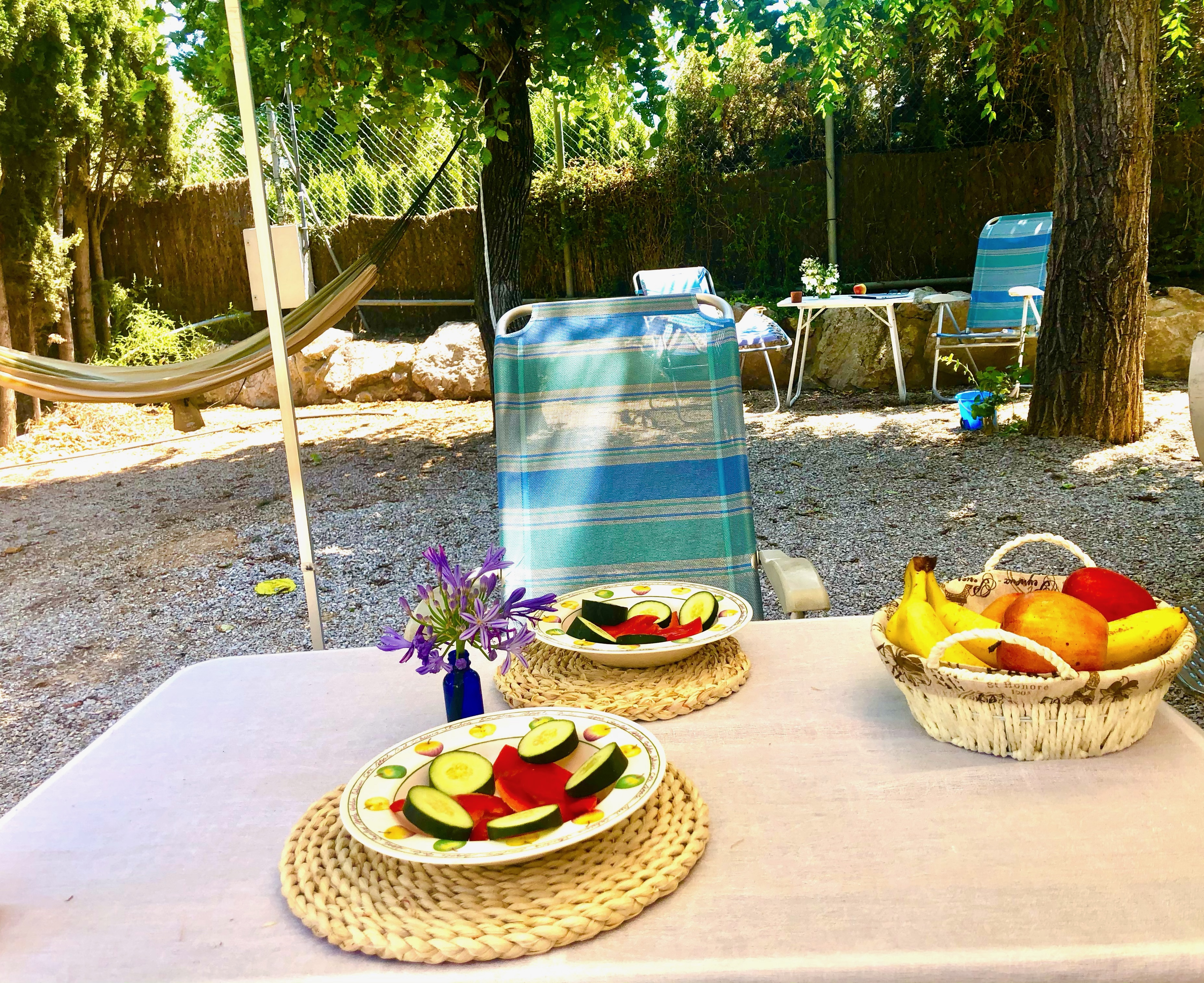 Camping spain good healthy food eating outdoors Camping spain good healthy food eating outdoors
