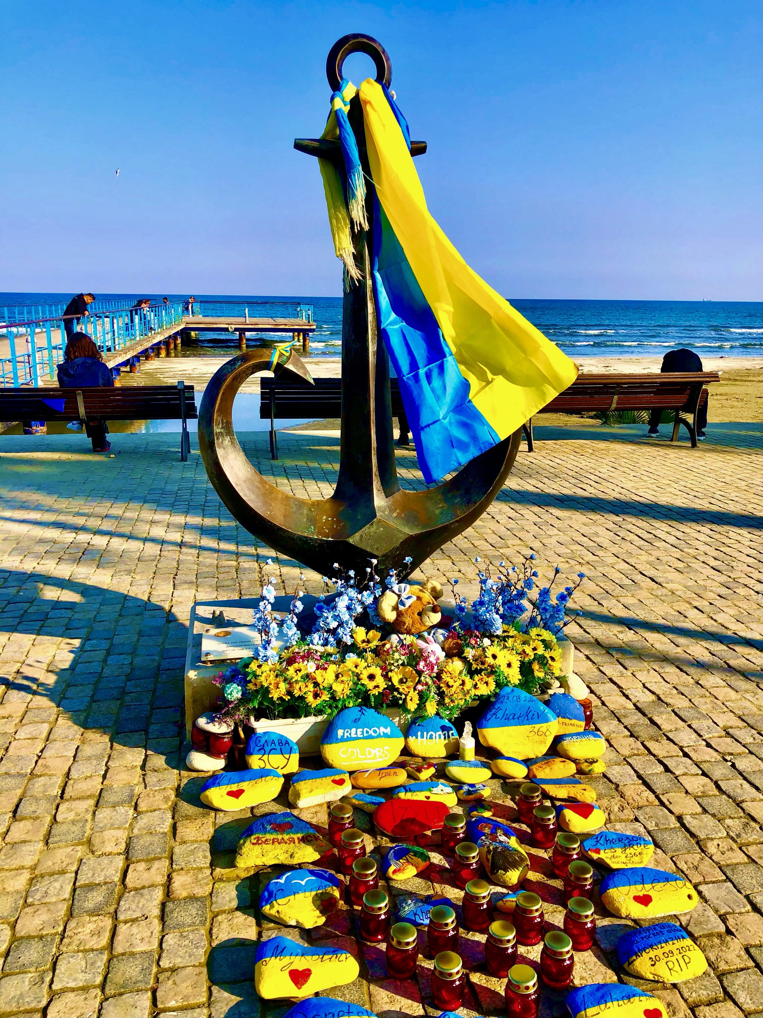 Ukraine Memorial in Cyprus Larnaca Finikoudes beach Ukraine Memorial in Cyprus Larnaca Finikoudes beach