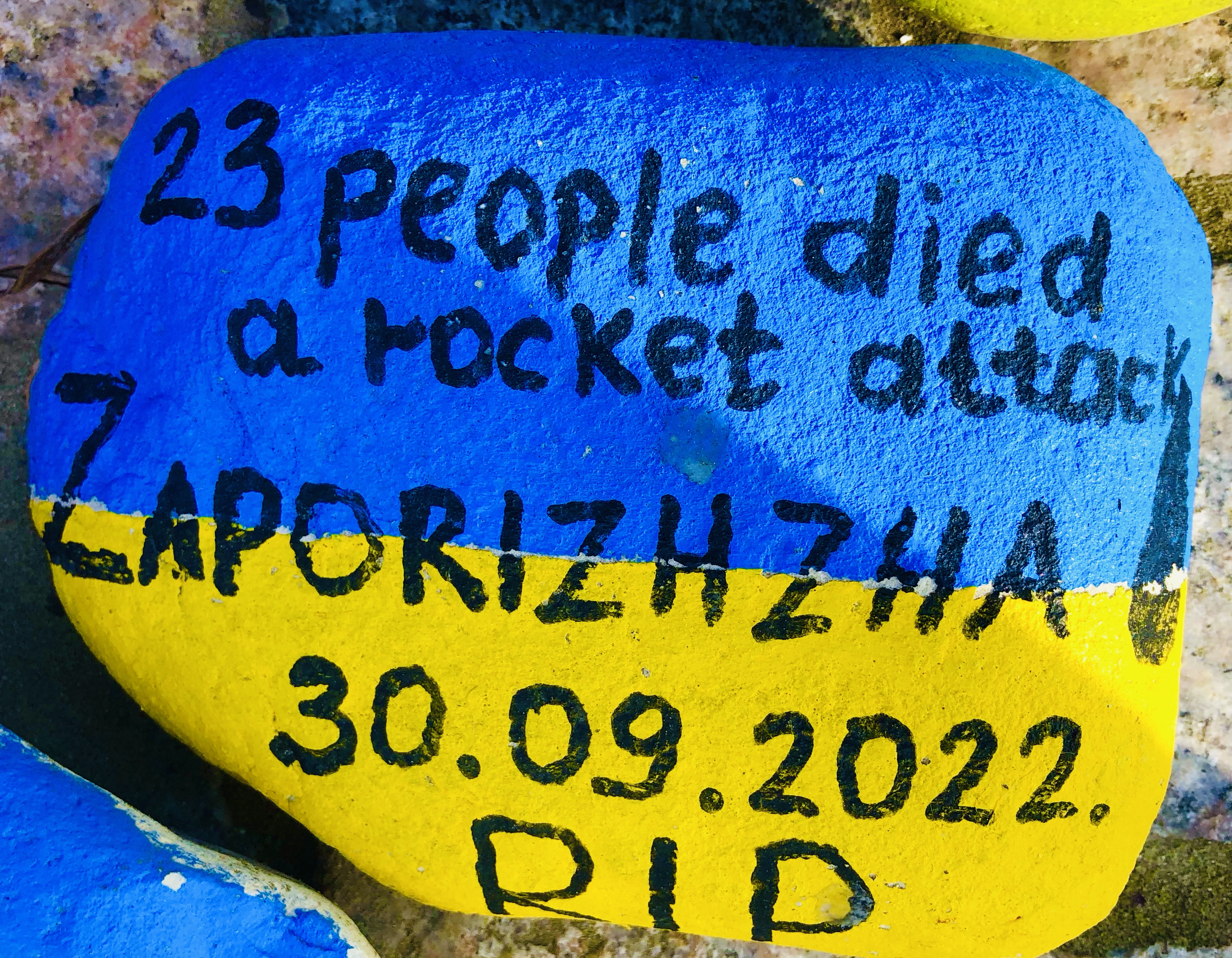Finikoudes beach Ukraine war attack by russia moving memorial Finikoudes beach Ukraine war attack by russia moving memorial