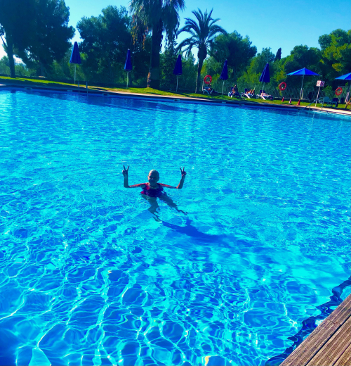 Fall Color & Halloween in Barcelona! swimming joy on Halloween spain pool beauty 